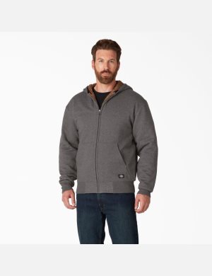 Dickies High Pile Fleece Fodrade Full Zip Mörkgrå | 043629-PHS