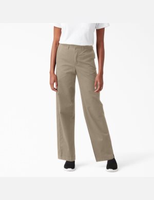 Dickies High Rise Breda Leg Twill Bruna | 439670-IXL