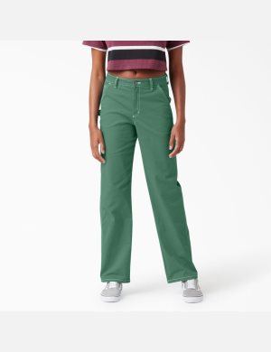 Dickies High Waisted Carpenter Mörkgröna | 051432-ZLX