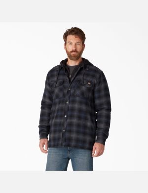 Dickies Hydroshield Flannel Svarta Marinblå | 097643-RTL