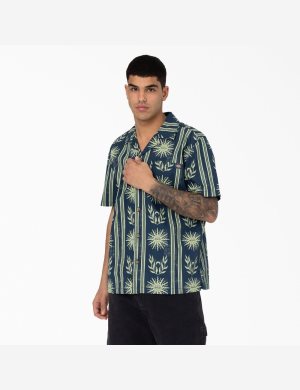 Dickies Kelso Summer Pattern Korta Sleeve Blå | 498627-YPK