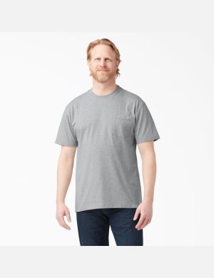 Dickies Korta Sleeve Heavyweight Crew Neck Grå | 708652-FUI