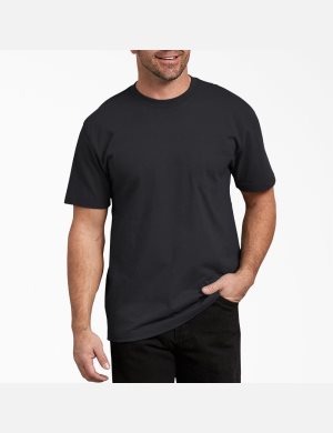 Dickies Korta Sleeve Heavyweight Crew Neck Svarta | 834701-LXY