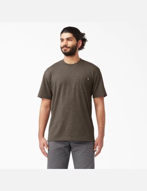 Dickies Korta Sleeve Heavyweight Heathered Choklad | 170856-FWS