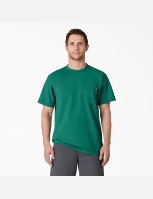 Dickies Korta Sleeve Heavyweight Heathered Gröna | 732640-XPO