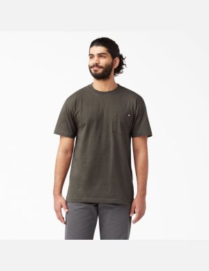 Dickies Korta Sleeve Heavyweight Svarta Olivgröna | 436120-TEW