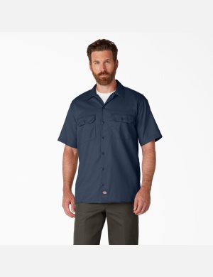 Dickies Korta Sleeve Marinblå Blå | 528640-FNG