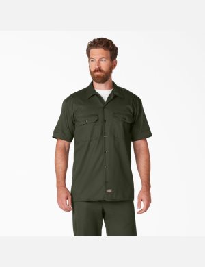 Dickies Korta Sleeve Olivgröna Gröna | 359704-BLZ