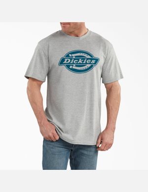 Dickies Korta Sleeve Relaxed Fit Tryck Grå | 593172-NFG