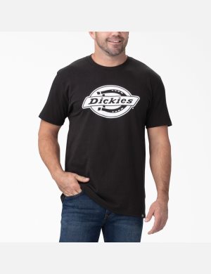 Dickies Korta Sleeve Relaxed Fit Tryck Svarta Vita | 809521-MPG