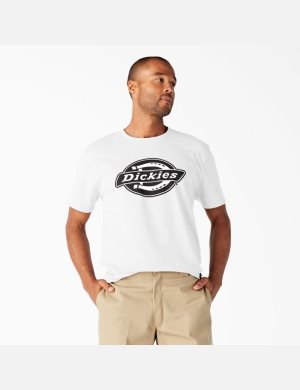 Dickies Korta Sleeve Relaxed Fit Tryck Vita | 123945-IVZ