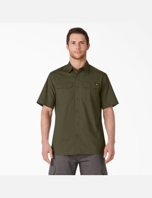 Dickies Korta Sleeve Ripstop Gröna | 408672-OMP