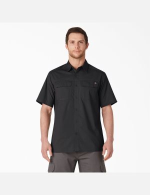 Dickies Korta Sleeve Ripstop Svarta | 240785-NUA