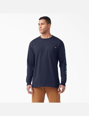 Dickies Logo Tryck T-Shirt Marinblå | 435782-FGP
