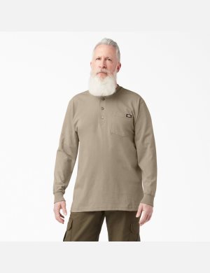 Dickies Long Sleeve Heavyweight Henley Bruna | 547926-WPA