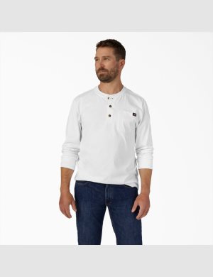 Dickies Long Sleeve Heavyweight Henley Vita | 380749-JOA