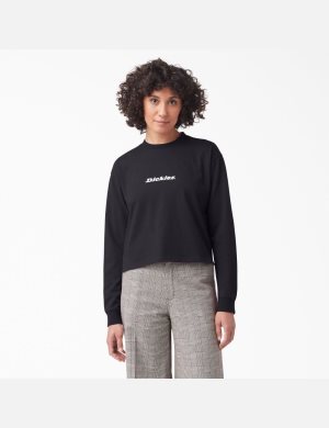 Dickies Long Sleeve Script Logo Svarta | 046291-OFZ