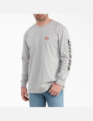 Dickies Long-Sleeve Tryck Grå | 945783-LXZ
