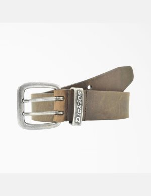 Dickies Läder Double Prong Spännen Bruna | 297834-YND