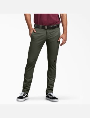 Dickies Mager Fit Hetero Leg Olivgröna Gröna | 967435-DFA