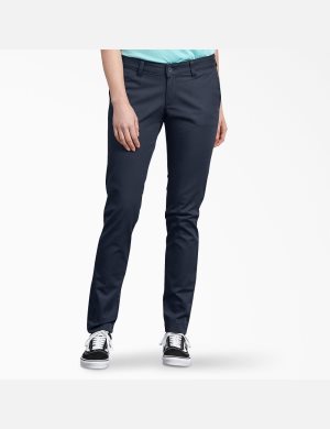 Dickies Mager Fit Pants Marinblå | 725941-QHD