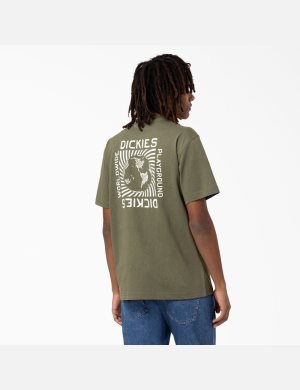 Dickies Marbury Korta Sleeve Gröna | 067534-VTS