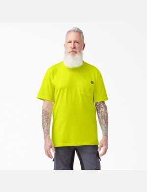 Dickies Neon Korta Sleeve Heavyweight Ljusgula | 680192-DUQ
