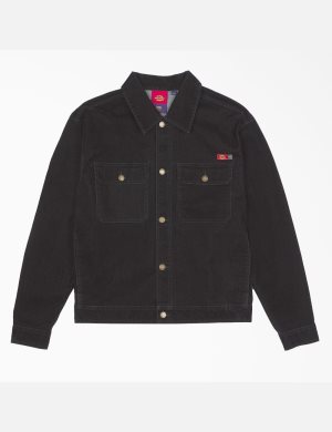 Dickies Opening Ceremony Flock Denim Utility Svarta | 014638-DVX