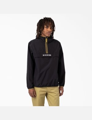 Dickies Pacific Quarter Zip Packable Svarta | 297530-FQX