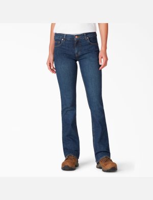 Dickies Perfect Shape Denim Bootcut Indigo Blå | 548139-WZN