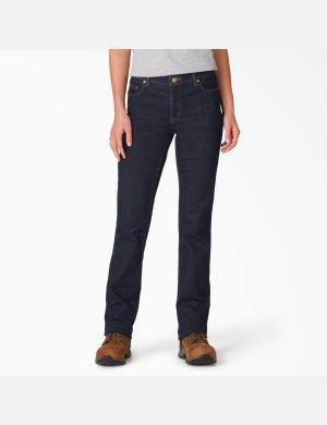 Dickies Perfect Shape Denim Hetero Leg Indigo Blå | 436520-PZE