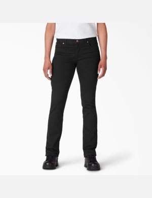 Dickies Perfect Shape Denim Hetero Leg Svarta | 623875-XWB
