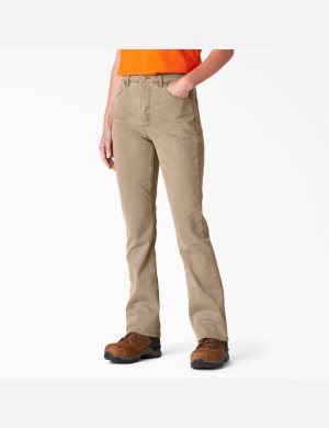 Dickies Perfect Shape Denim High Midja Bootcut Bruna | 470358-KNQ