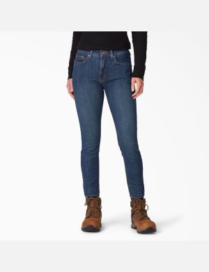 Dickies Perfect Shape Denim Mager Leg Indigo Blå | 102498-IEA