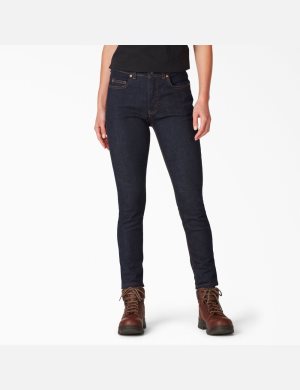 Dickies Perfect Shape Denim Mager Leg Indigo Blå | 865914-LAD