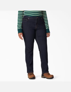 Dickies Perfect Shape Plus Hetero Leg Stretch Denim Indigo Blå | 021698-FJQ