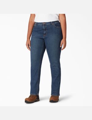 Dickies Perfect Shape Plus Hetero Leg Stretch Denim Indigo Blå | 437052-GYB