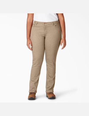 Dickies Perfect Shape Plus Hetero Leg Stretch Denim Bruna | 461872-RZX