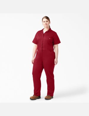 Dickies Plus FLEX Cooling Korta Sleeve Röda | 859417-KYJ