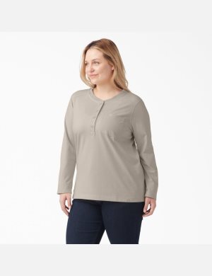 Dickies Plus Heavyweight Henley Beige | 821609-KOT