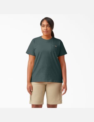Dickies Plus Heavyweight Korta Sleeve Gröna | 873920-GXC