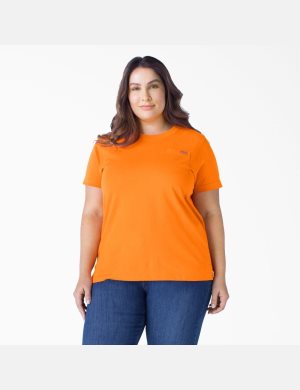 Dickies Plus Heavyweight Korta Sleeve Orange | 308956-FSZ