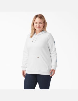 Dickies Plus Heavyweight Logo Sleeve Vita Blå | 362095-OEL