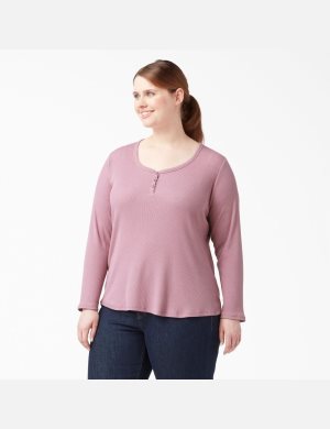 Dickies Plus Henley Shirt Lila | 592781-EMT
