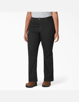Dickies Plus Perfect Shape Denim Bootcut Svarta | 043187-KWP