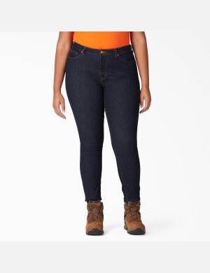 Dickies Plus Perfect Shape Denim Mager Leg Indigo Blå | 951247-HJL