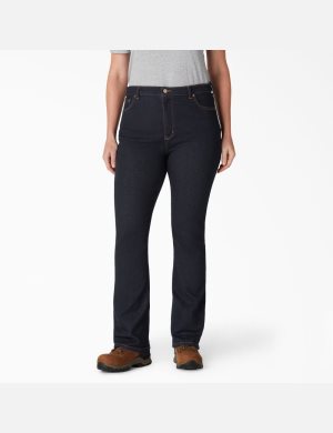 Dickies Plus Perfect Shape High Midja Bootcut Denim Indigo Blå | 184065-CBA