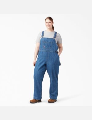 Dickies Plus Relaxed Fit Hetero Leg Bib Blå | 384976-QNP