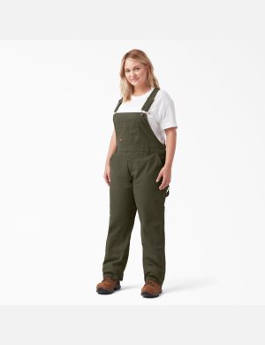 Dickies Plus Relaxed Fit Hetero Leg Bib Gröna | 498172-IOL