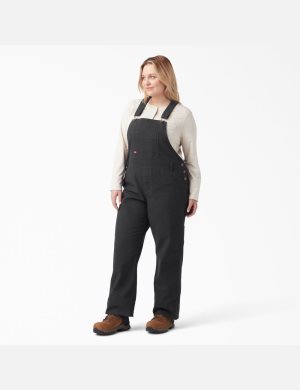 Dickies Plus Relaxed Fit Hetero Leg Bib Svarta | 792804-TDH